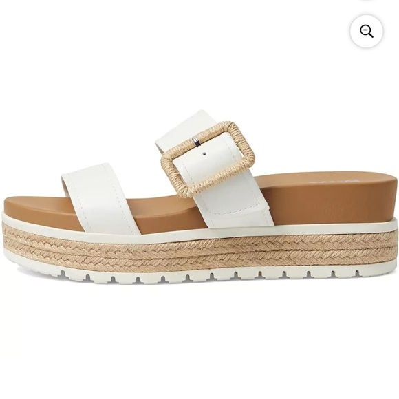 Mia Womens KENZY White Faux Leather Slip On Open Toe Slide Sandals Shoes 6.5 - Picture 1 of 7